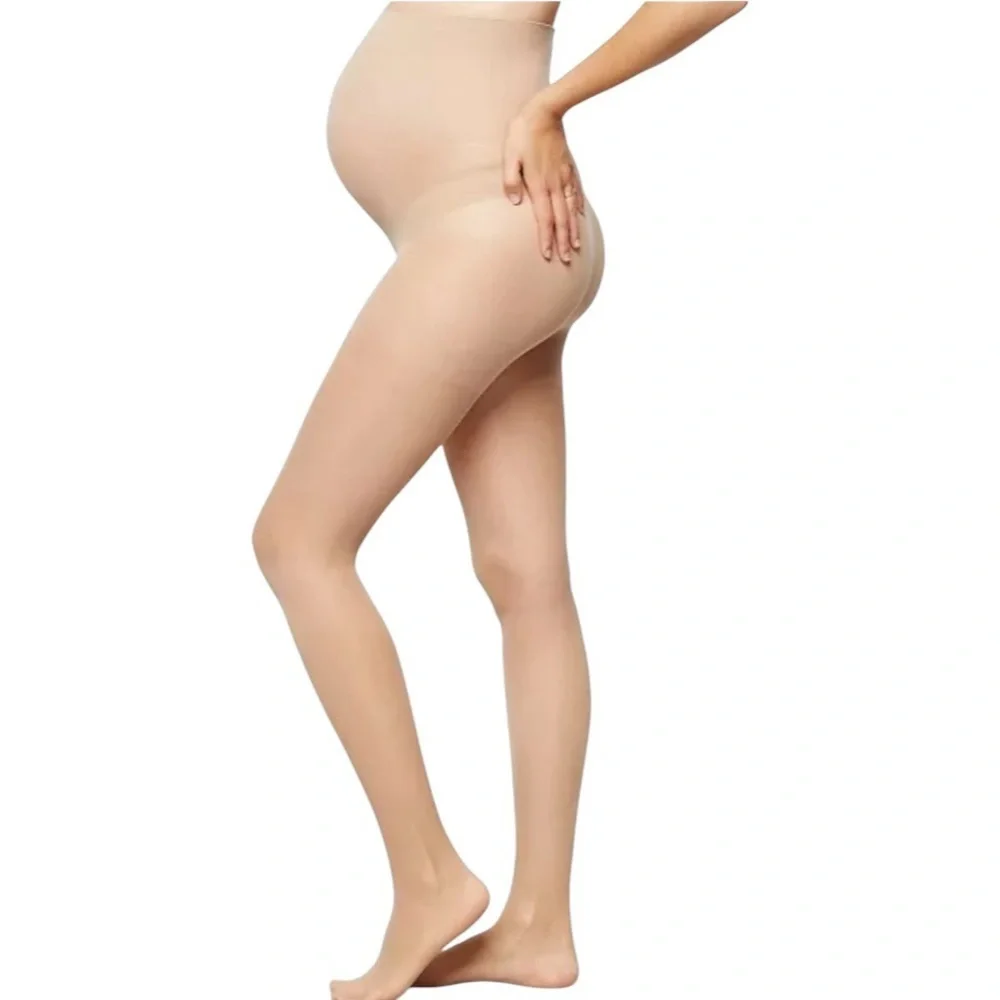 A Pea in the Pod‎ Sheer Nude Compression Pantyhose Sandalfoot Size A Small